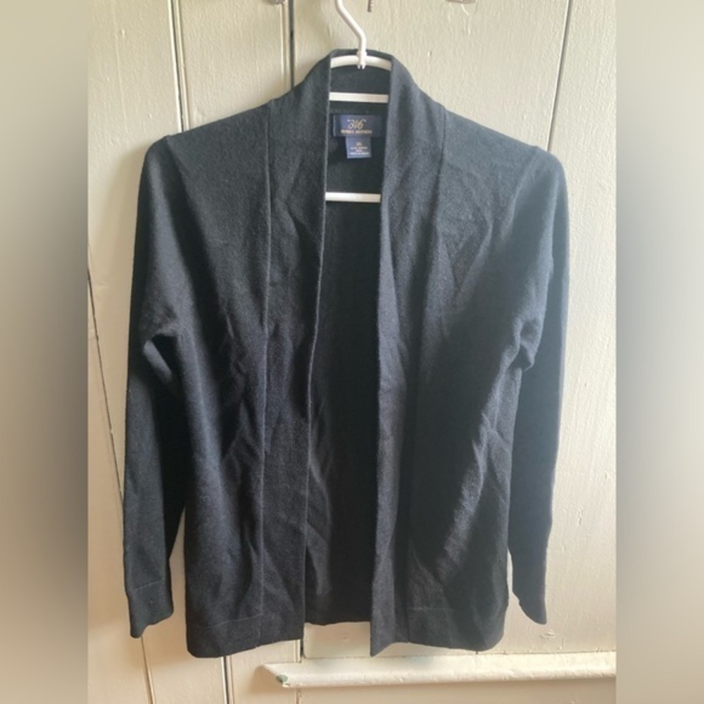Brooks Brothers 346 merino wool open front cardigan sweater women’s sz XS Black